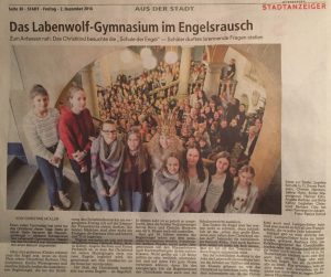 Christkind besucht das Labenwolf Gymnasium (Quelle: NN 2.12.2016)